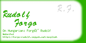 rudolf forgo business card